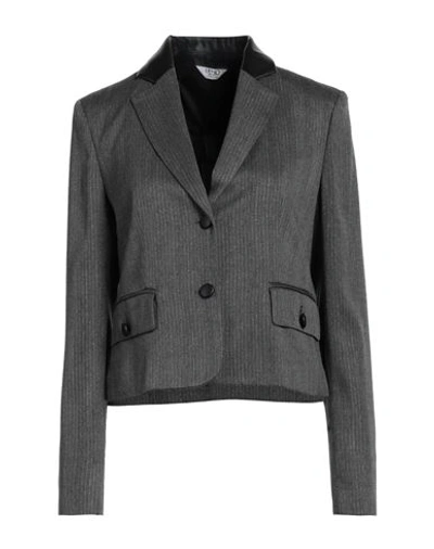 Liu •jo Woman Blazer Grey Size 6 Polyester, Viscose, Metallic Fiber, Elastane, Polyurethane Resin