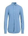 Boglioli Man Shirt Slate Blue Size 15 ¾ Cotton
