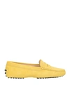 Tod's Woman Loafers Yellow Size 8 Soft Leather