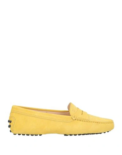 TOD'S TOD'S WOMAN LOAFERS YELLOW SIZE 7 LEATHER