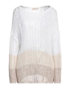 Dismero Woman Sweater Ivory Size Xxl Cotton, Acrylic, Polyester In White