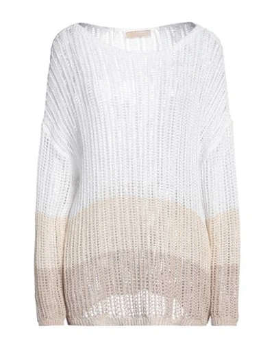 Dismero Woman Sweater Ivory Size Xxl Cotton, Acrylic, Polyester In White