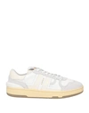 Lanvin Man Sneakers Off White Size 9 Polyester, Calfskin