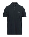 Armani Exchange Man Polo Shirt Navy Blue Size M Cotton, Polyester, Elastane