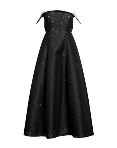 Philosophy Di Lorenzo Serafini Woman Midi Dress Black Size 10 Polyester, Cotton, Elastane