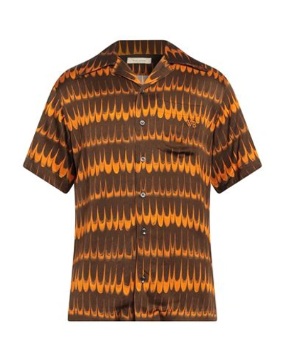WALES BONNER WALES BONNER MAN SHIRT DARK BROWN SIZE 36 VISCOSE