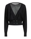 Fabiana Filippi Woman Cardigan Black Size 8 Silk, Cotton, Ecobrass