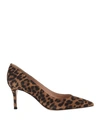 Gianvito Rossi Leopard Print Suede Pumps In Beige