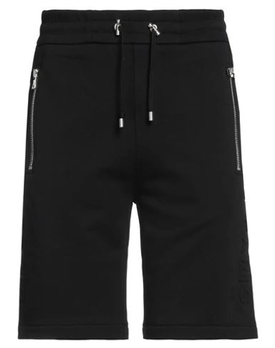 Balmain Man Shorts & Bermuda Shorts Black Size L Cotton, Elastane