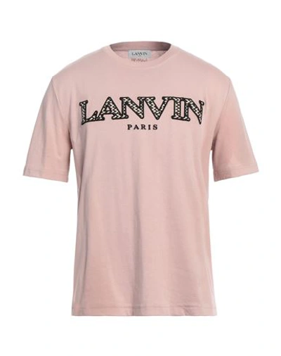 Lanvin Man T-shirt Blush Size L Cotton, Polyester In Pink