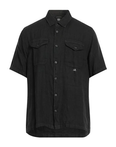 C.p. Company C. P. Company Man Shirt Black Size Xl Linen In Black