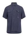 C.p. Company C. P. Company Man Shirt Navy Blue Size Xxl Linen In Navy Blue