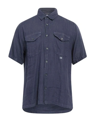 C.p. Company C. P. Company Man Shirt Navy Blue Size Xxl Linen