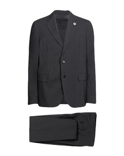 Lardini Man Suit Dark Brown Size 42 Wool, Polyester, Elastane