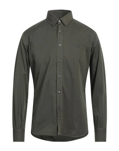 Brooksfield Man Shirt Military Green Size 15 ½ Cotton