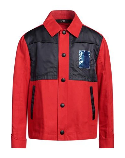 N°21 Man Jacket Red Size 38 Cotton, Polyamide