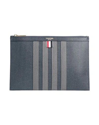 Thom Browne Man Handbag Navy Blue Size - Soft Leather