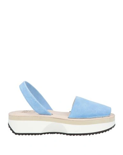 Ria Woman Sandals Sky Blue Size 6 Leather