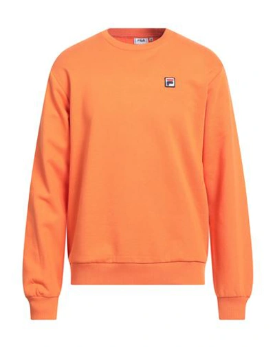 Fila Man Sweatshirt Orange Size L Polyester, Cotton
