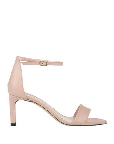 Hugo Boss Boss Woman Sandals Light Pink Size 9 Soft Leather In Pink