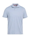 Phil Petter Man Polo Shirt Light Blue Size M Cotton