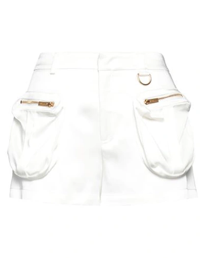 Blumarine Woman Shorts & Bermuda Shorts White Size 6 Acetate, Viscose, Elastane