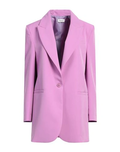 Hopper Woman Blazer Mauve Size 4 Polyester, Elastane In Purple