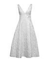 Philosophy Di Lorenzo Serafini Couture Woman Midi Dress Silver Size 10 Polyester, Polyamide In Silver