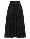 Msgm Woman Midi Skirt Black Size 2 Cotton, Polyester