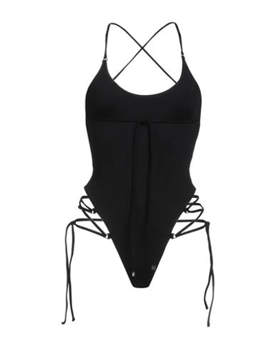 Attico The  Woman One-piece Swimsuit Black Size M Nylon, Elastane
