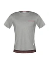Thom Browne Man T-shirt Grey Size 3 Cotton