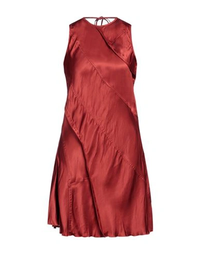 Diesel Woman Mini Dress Rust Size Xs Viscose, Lyocell In Red