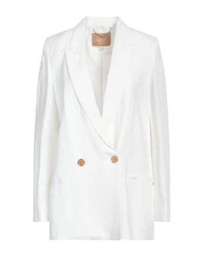 Kocca Woman Blazer White Size M Viscose, Linen