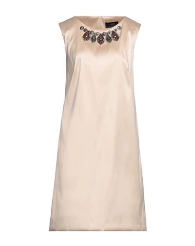 Clips Woman Midi Dress Sand Size 6 Polyester, Polyamide, Elastane In Beige