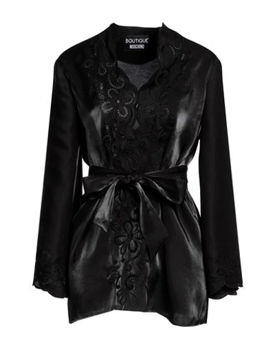Boutique Moschino Woman Shirt Black Size 10 Viscose, Polyester, Cotton