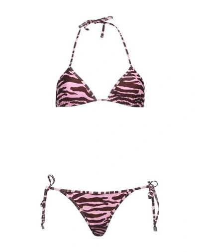 Attico The  Woman Bikini Pink Size L Nylon, Elastane