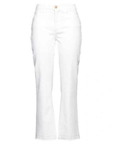 Merci .., Woman Jeans White Size 26 Cotton, Elastane