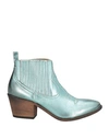 Je T'aime Woman Ankle Boots Sky Blue Size 8 Leather
