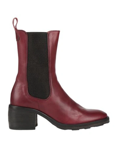 Fiorentini + Baker Fiorentini+baker Woman Ankle Boots Burgundy Size 9 Leather In Red