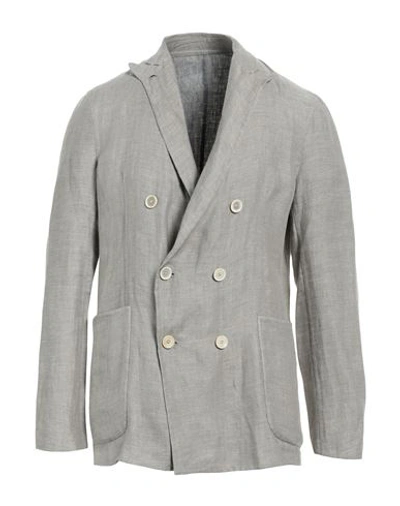 Lardini Man Blazer Grey Size 42 Linen