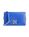 OFF-WHITE OFF-WHITE WOMAN CROSS-BODY BAG BRIGHT BLUE SIZE - SOFT LEATHER