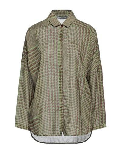 Sandro Ferrone Woman Shirt Military Green Size L Polyester