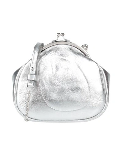 Maison Margiela Woman Cross-body Bag Silver Size - Leather