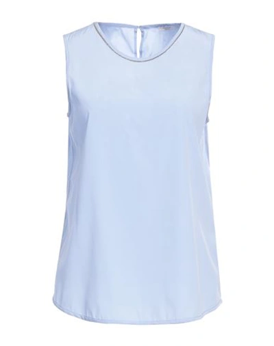 Peserico Silk-blend Tank In Blue