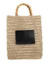 Jil Sander Woman Handbag Sand Size - Cotton, Calfskin In Beige