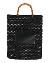 Jil Sander Woman Handbag Black Size - Cotton, Calfskin