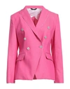 Tonello Woman Blazer Fuchsia Size 8 Cotton, Polyester, Elastane In Pink