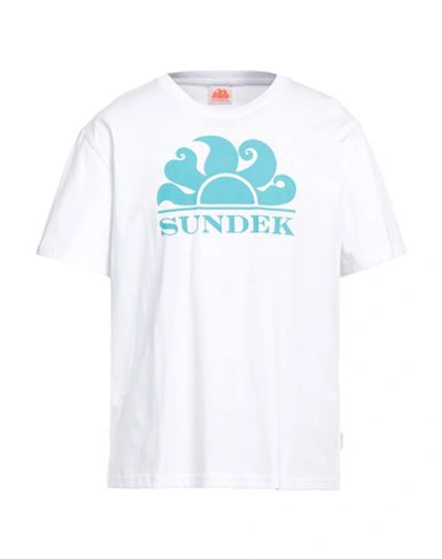 Sundek Man T-shirt Off White Size Xl Cotton In Off White