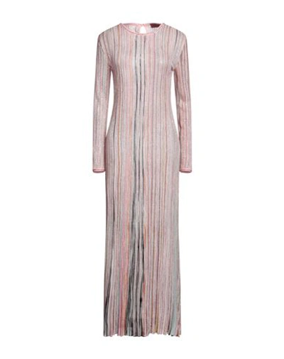 Missoni Woman Maxi Dress Pink Size 10 Silk, Elastane