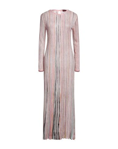 Missoni Woman Maxi Dress Pink Size 10 Silk, Elastane In Pink
